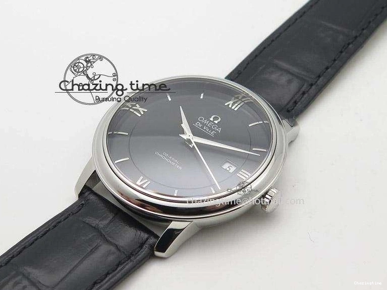 0719 De Ville MK 1:1 Best Edition SS Black Dial On Black Leather Strap A Unisex 8261